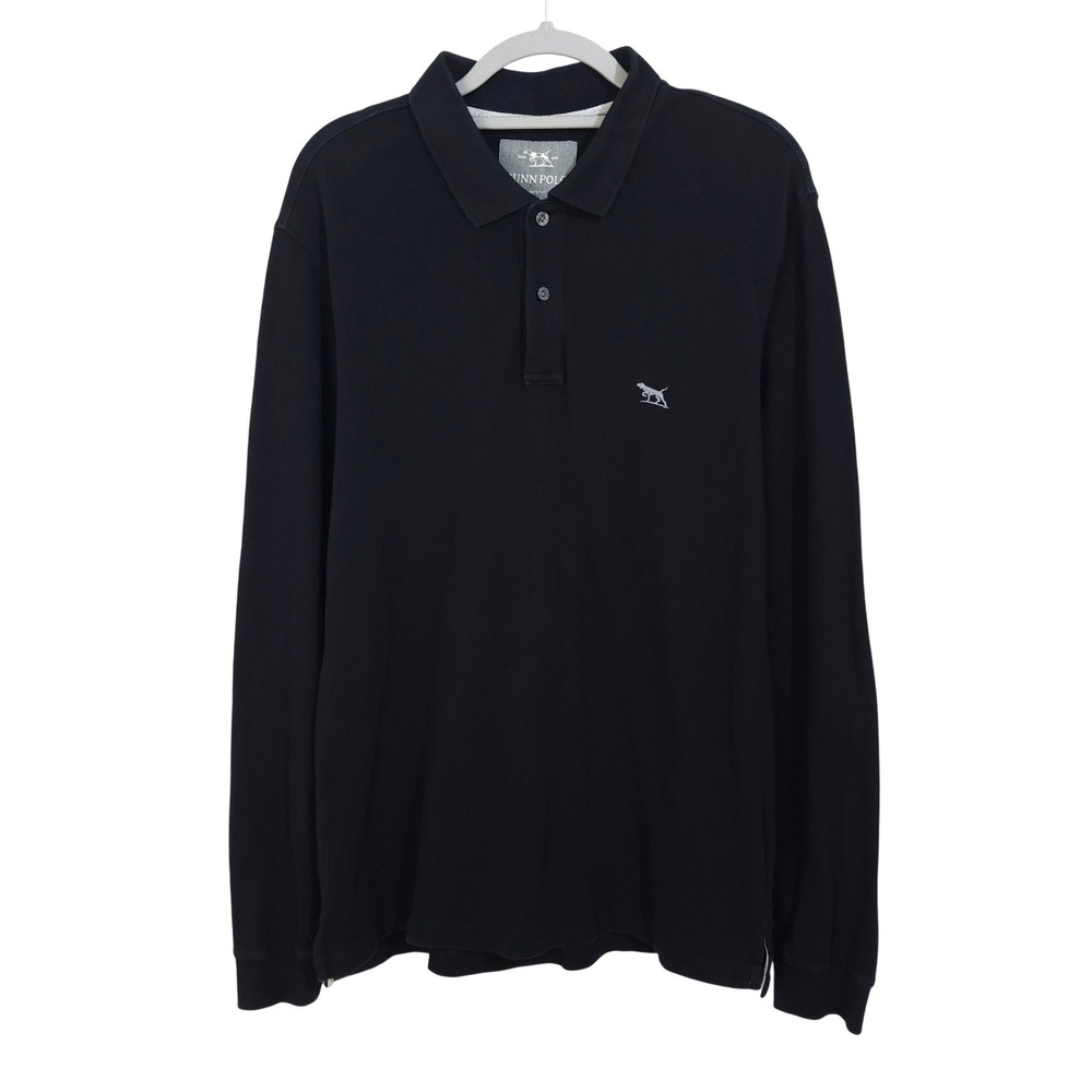 Rodd & Gunn Long Sleeve Sports Fit Gunn Polo Large Black Australian Cotton Pique